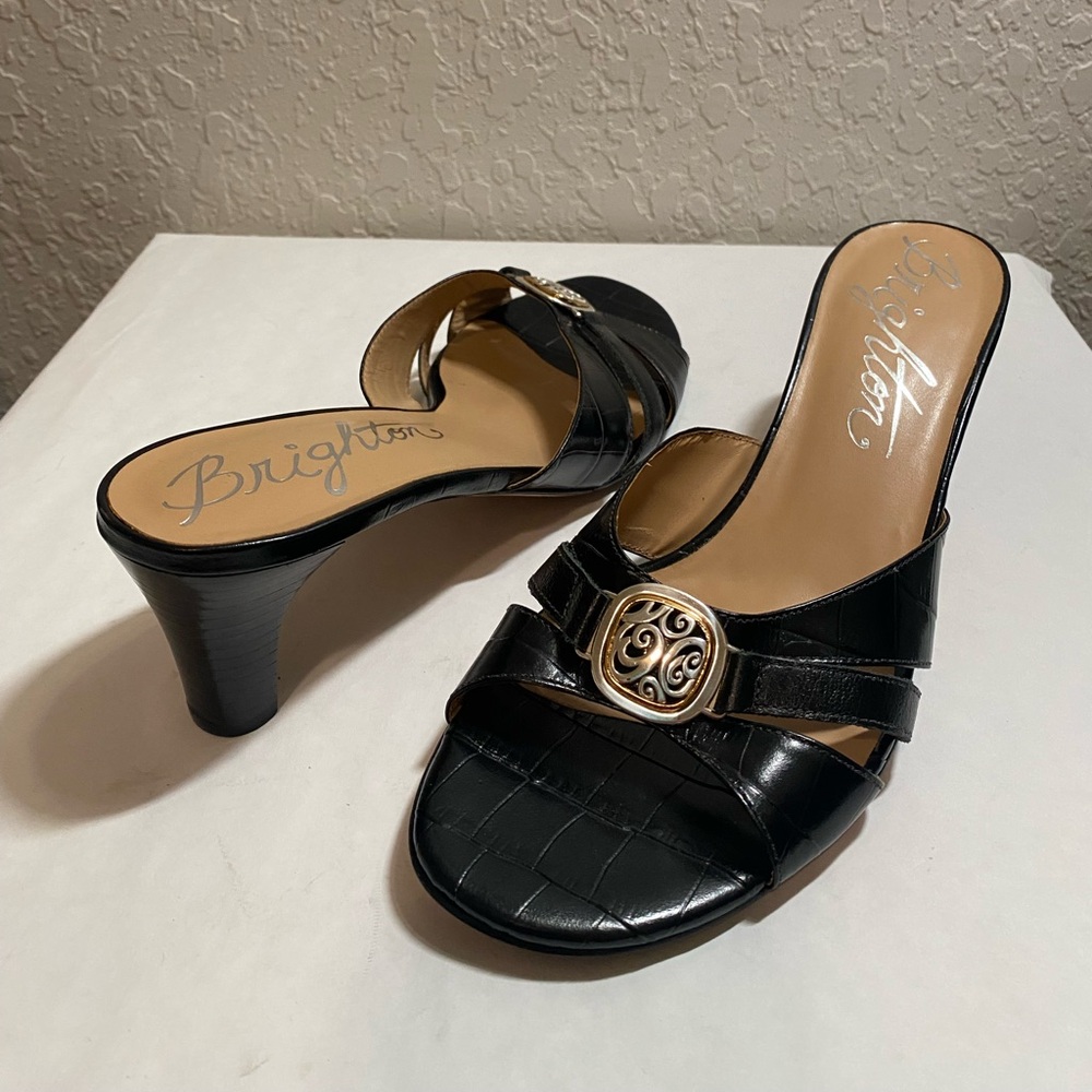 Brighton Womens Leather Heeled Sandals Size 10 Event Formal Occasion